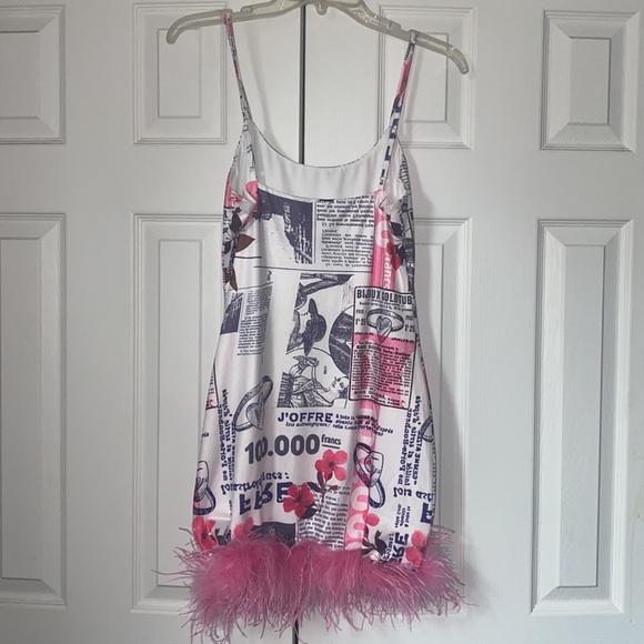 Feather Trim Dress - Picture 3 of 4